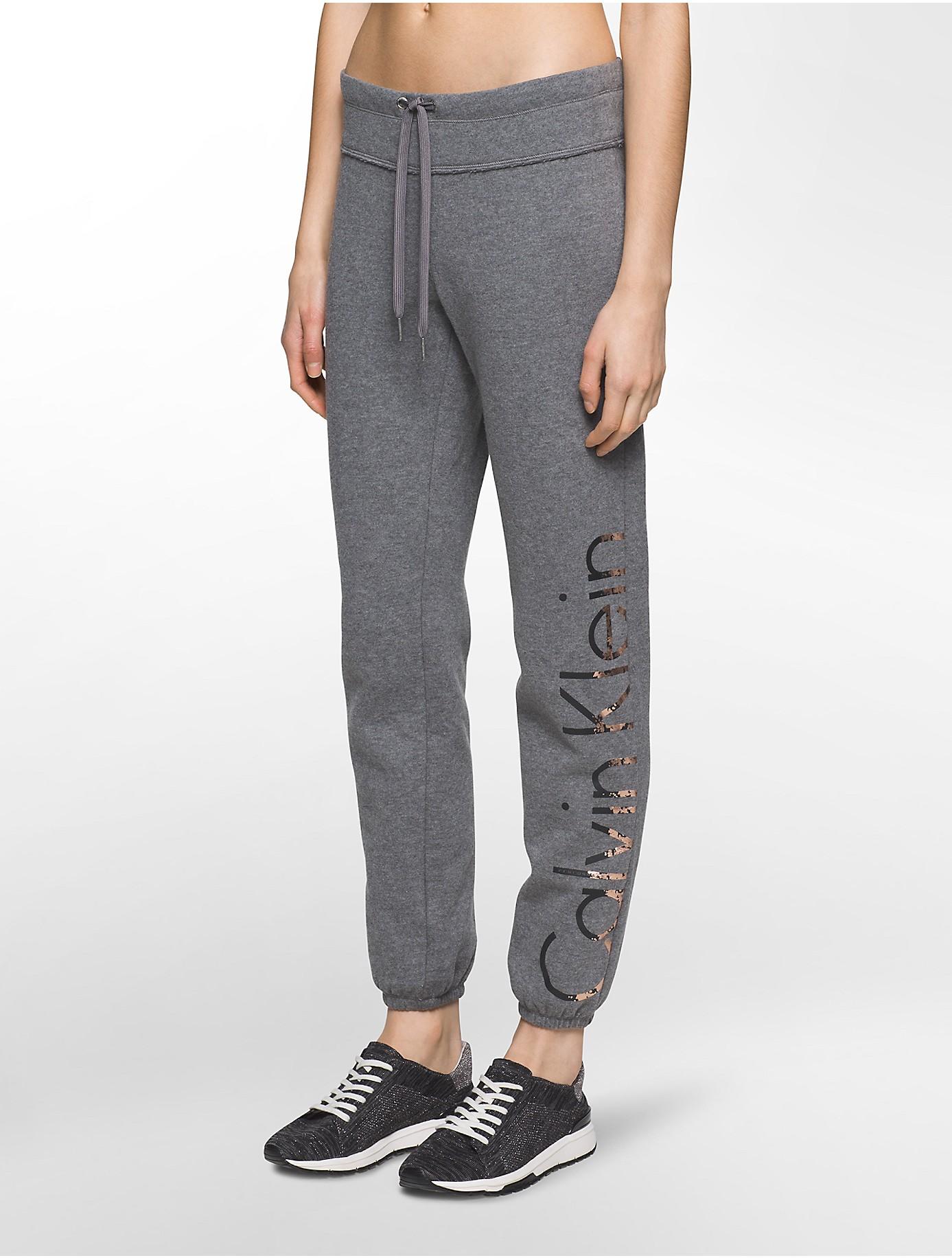 Calvin Klein Performance Logo Sweatpants In Gray Lyst